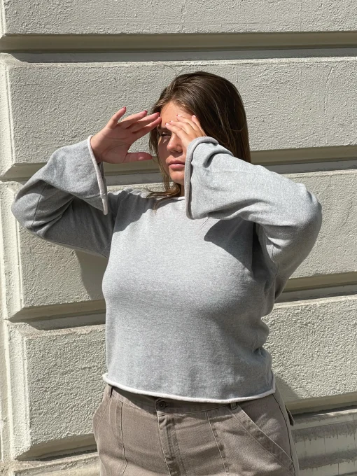 Best Djerf Avenue Bateau Neck Sweater Grey