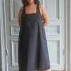 Discount Djerf Avenue Breezy Embroidered Dress Black