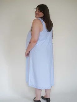 Discount Djerf Avenue Breezy Embroidered Dress Blue