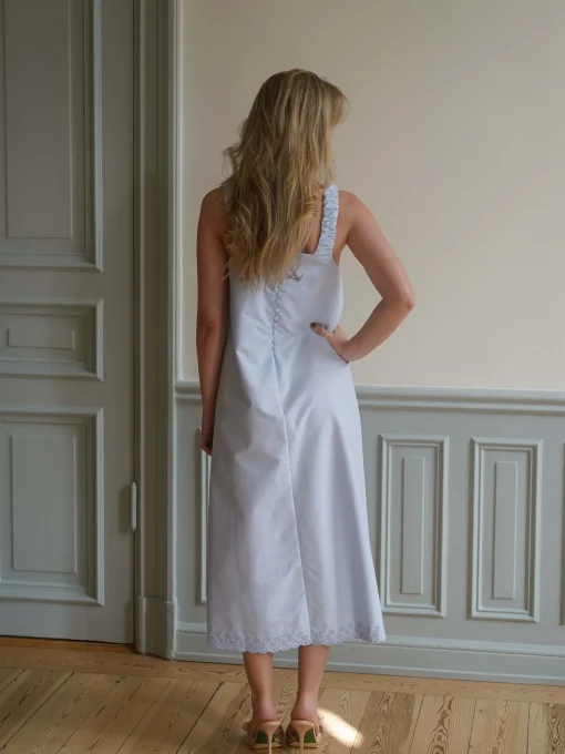 Discount Djerf Avenue Breezy Embroidered Dress Blue