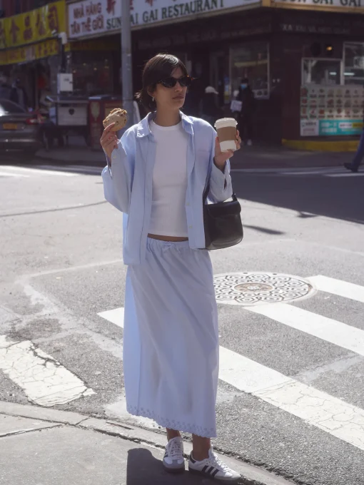 Flash Sale Djerf Avenue Breezy Midi Skirt Blue