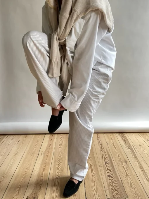New Djerf Avenue Breezy Pants Beige Stripe - Tall