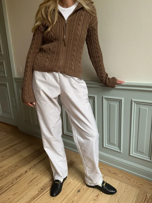 Hot Djerf Avenue Breezy Pants Beige Stripe