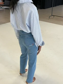 Best Sale Djerf Avenue Breezy Shirt Blue Stripe