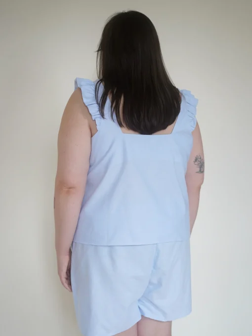 New Djerf Avenue Breezy Tie Top Blue