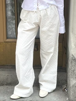 Shop Djerf Avenue Broderie Pants White