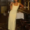 Best Djerf Avenue Citrine Midi Slip Dress Light Yellow