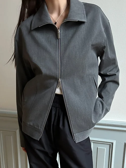 New Djerf Avenue Daily Long Sleeve Dress Grey Melange