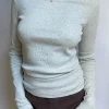 Flash Sale Djerf Avenue Daily Long Sleeve Top Ribbed Grey Melange