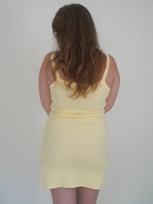 Online Djerf Avenue Daily Tank Dress Ribbed Baby Yellow