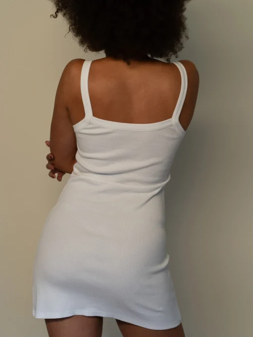 Best Sale Djerf Avenue Daily Tank Dress Ribbed White