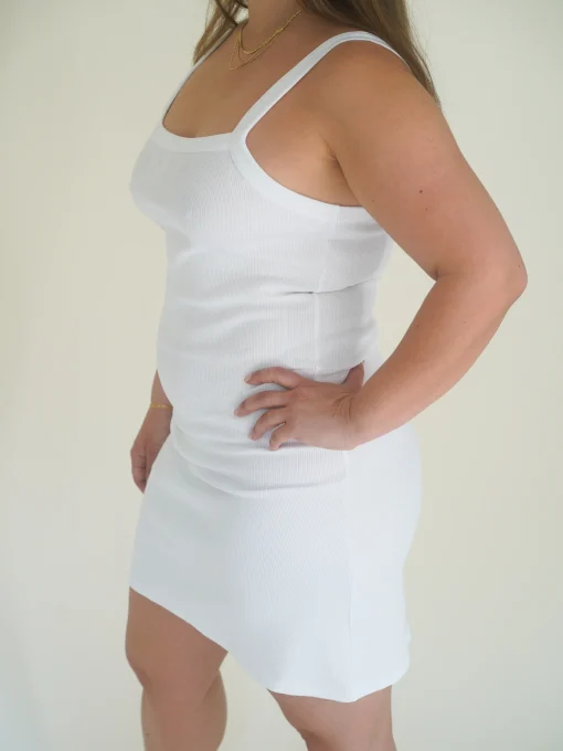 Best Sale Djerf Avenue Daily Tank Dress Ribbed White