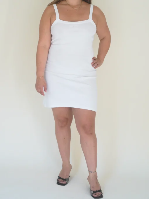 Best Sale Djerf Avenue Daily Tank Dress Ribbed White