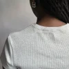 New Djerf Avenue Daily T-Shirt Ribbed Grey Melange