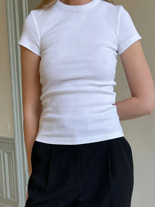 Store Djerf Avenue Daily T-Shirt Ribbed White