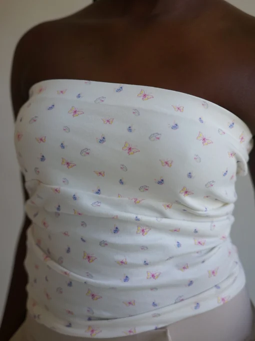 Flash Sale Djerf Avenue Daily Tube Top Butterfly White Butterfly