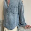 Cheap Djerf Avenue Denim Shirt Washed Blue