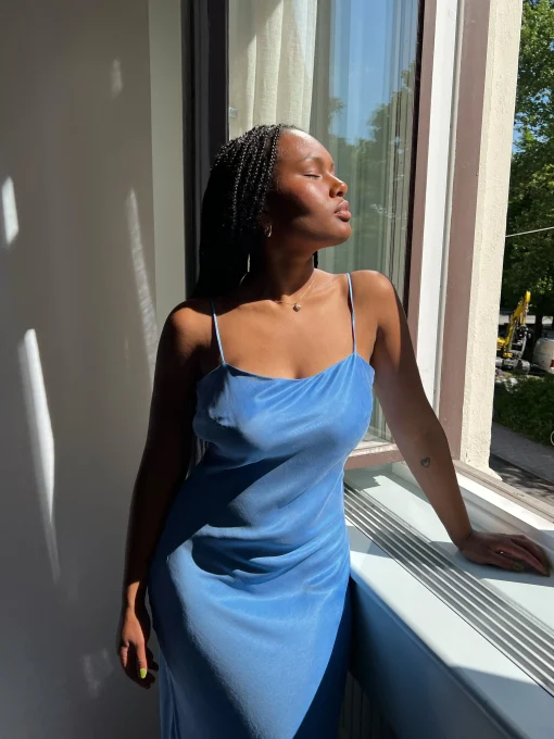 Sale Djerf Avenue Dream Dress Midi Sky