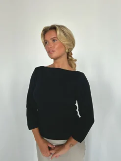 Cheap Djerf Avenue Everyday Bateau Top Black