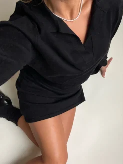 New Djerf Avenue Getaway Dress Black