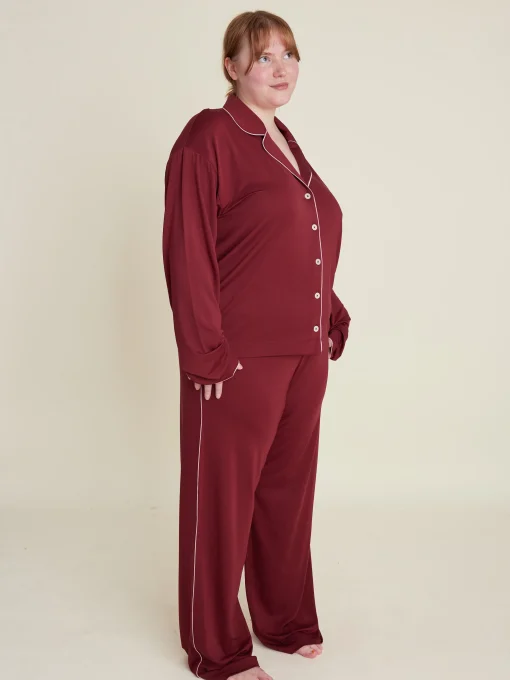 Shop Djerf Avenue Go Slow Pants Burgundy