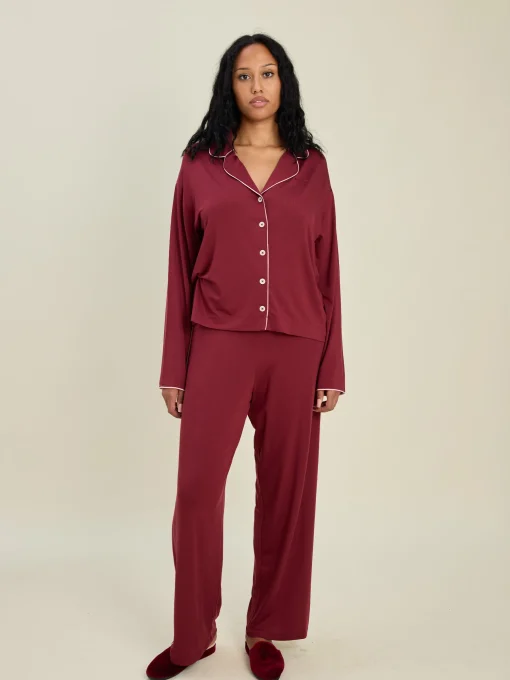 Shop Djerf Avenue Go Slow Pants Burgundy