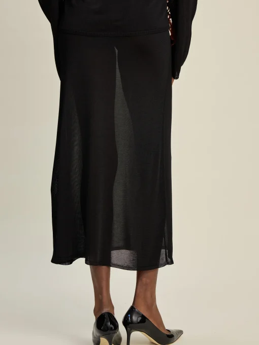 Cheap Djerf Avenue Knitted Midi Skirt Black