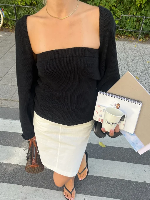 Online Djerf Avenue Knitted Tube Top Black