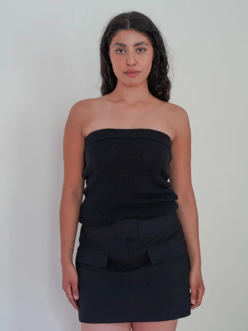 Online Djerf Avenue Knitted Tube Top Black