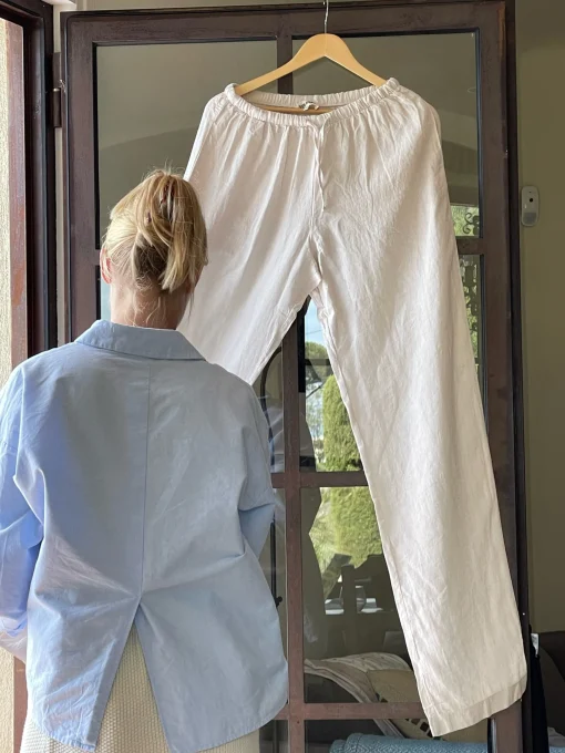 Hot Djerf Avenue Linen Pants Cream