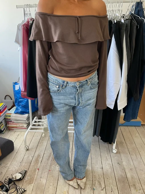 Store Djerf Avenue Morena Off Shoulder Top Brown