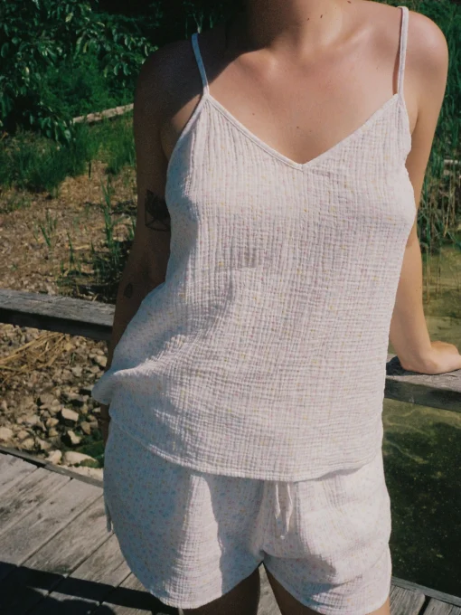 Sale Djerf Avenue Muslin Strap Top Summer Field