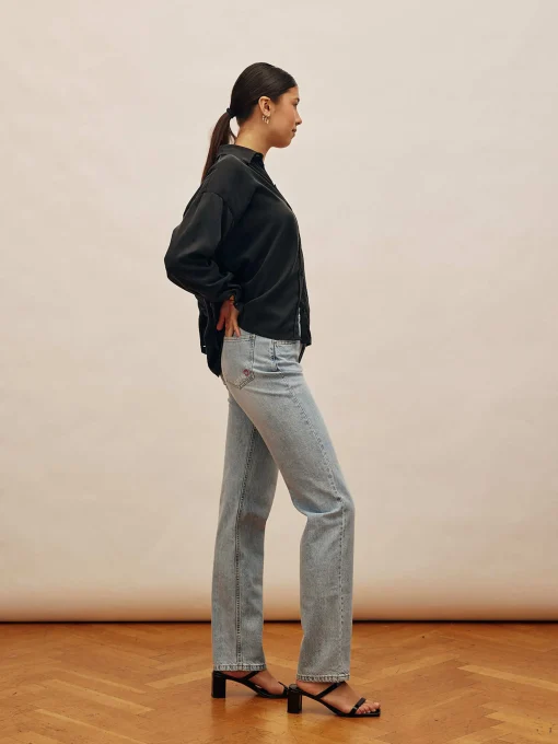 Outlet Djerf Avenue Relaxed Jeans Washed Blue - Tall