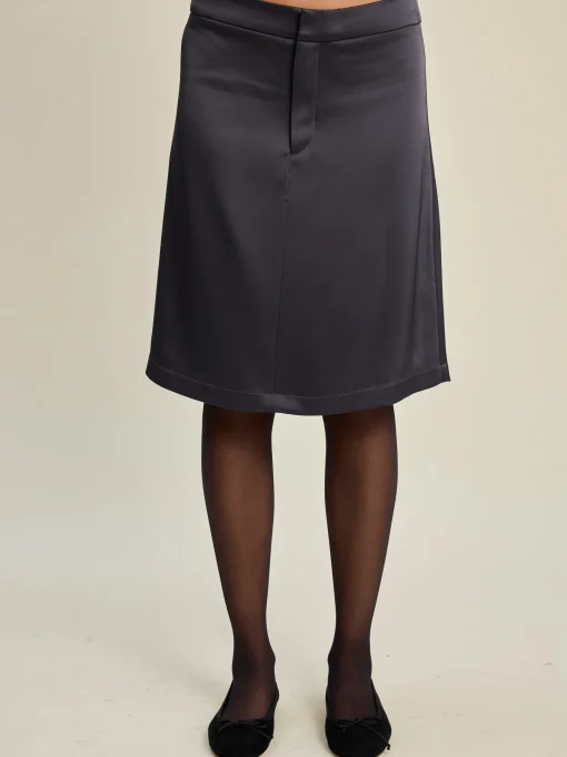 Hot Djerf Avenue Satin A-lined Skirt Anthracite