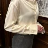 Online Djerf Avenue Satin Shirt Ivory