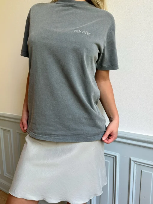Best Djerf Avenue Straight Fit T-shirt Washed Grey