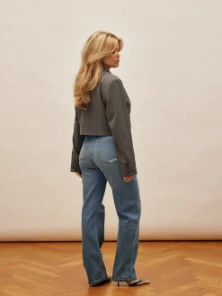 Store Djerf Avenue Straight Jeans Mid Blue