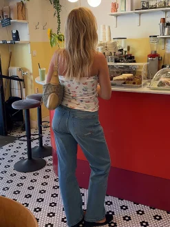 Store Djerf Avenue Straight Jeans Mid Blue