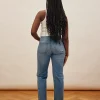 Store Djerf Avenue Straight Jeans Mid Blue - Tall