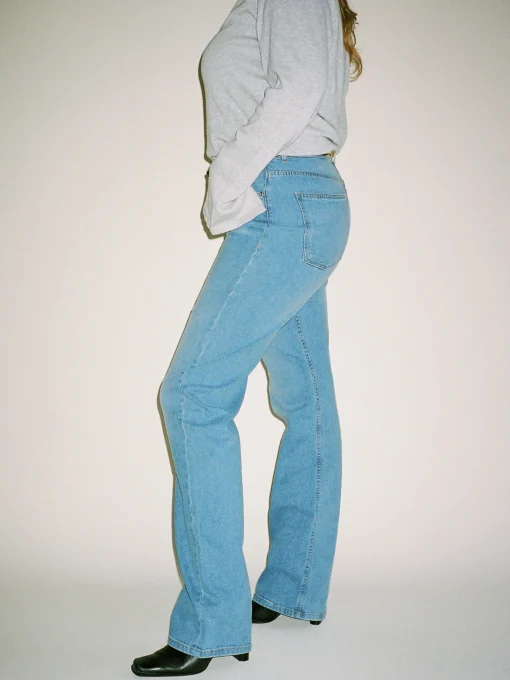 Store Djerf Avenue Straight Jeans Mid Blue - Tall