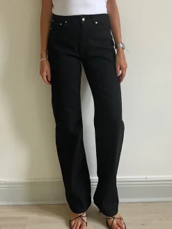 Fashion Djerf Avenue Straight Jeans Midnight Black