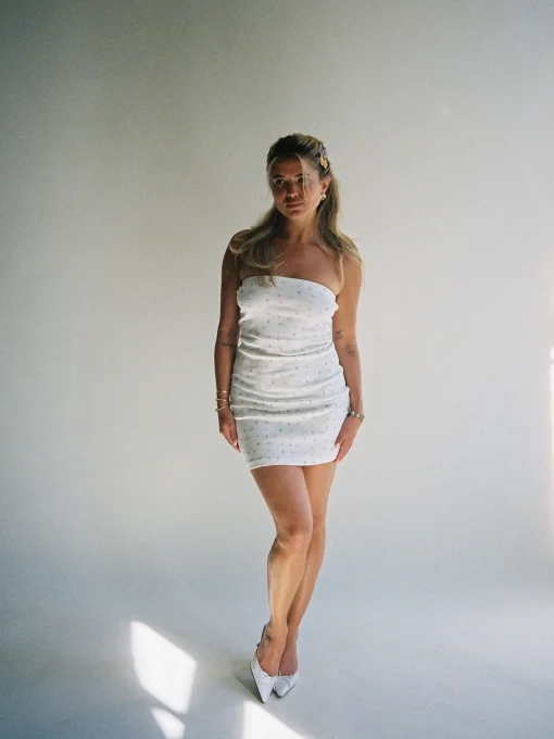 Shop Djerf Avenue Tube Dress Butterfly White Butterfly