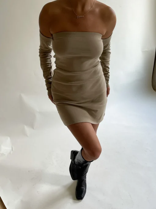 New Djerf Avenue Tube Dress Sleeves Nougat